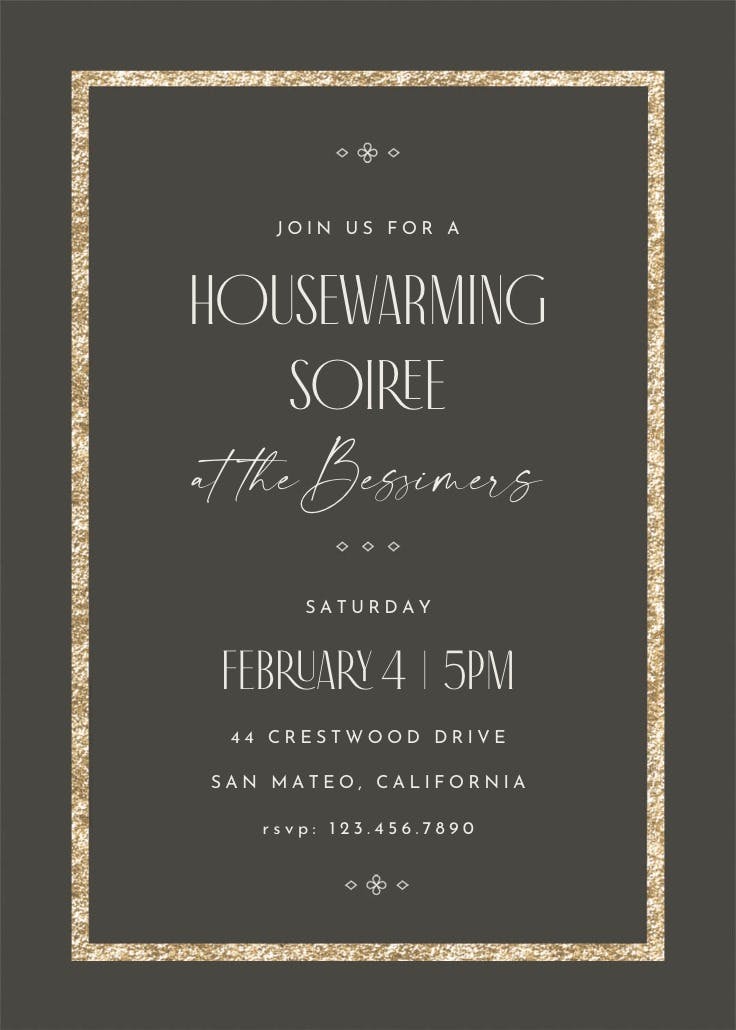 Elegant gold - housewarming invitation